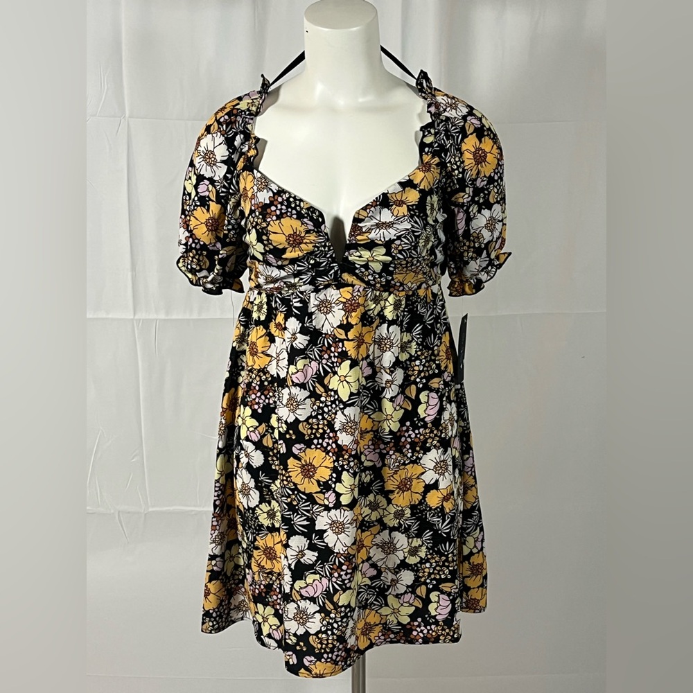 City Studio Brown Floral Dress Sz M